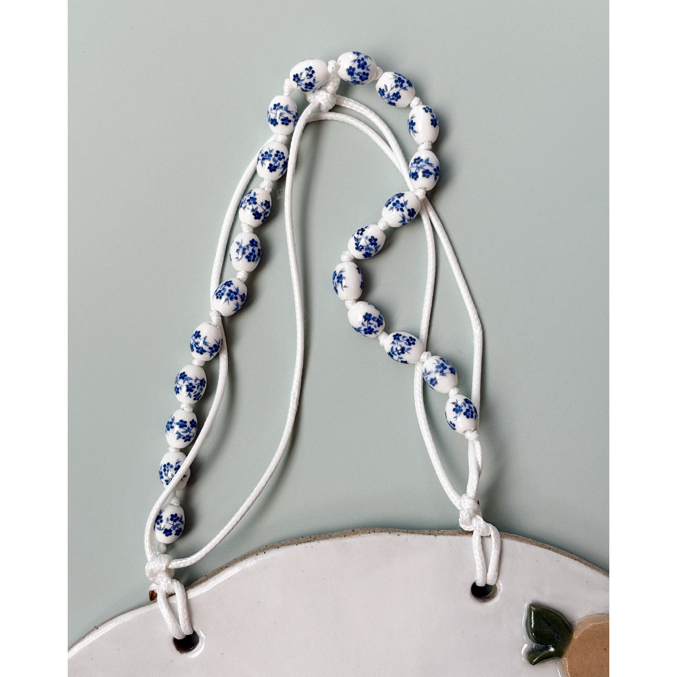 Wall Hanging with Porcelain Floral Beads