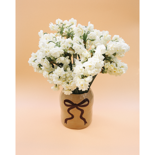 Beige Bow Vase